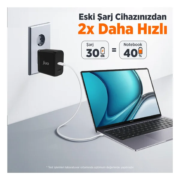 Juo G651c1a-B Siyah 65 W Hızlı Şarj Adaptörü - Görsel 4