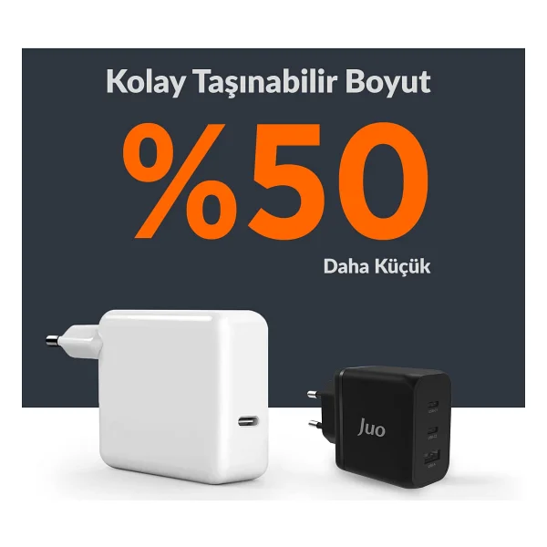 Juo G652c1a-B Siyah 65 W Hızlı Şarj Adaptörü - Görsel 2