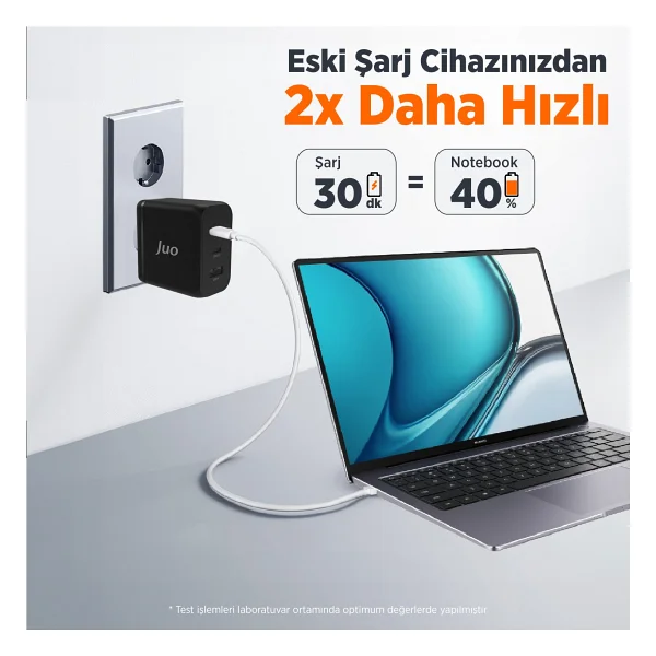 Juo G652c1a-B Siyah 65 W Hızlı Şarj Adaptörü - Görsel 5