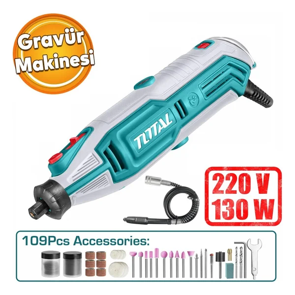 Total 130 W Gravür Makinası Tg513326e Mini Dremel Testere Kesme Makine Kömürlü - Görsel 5