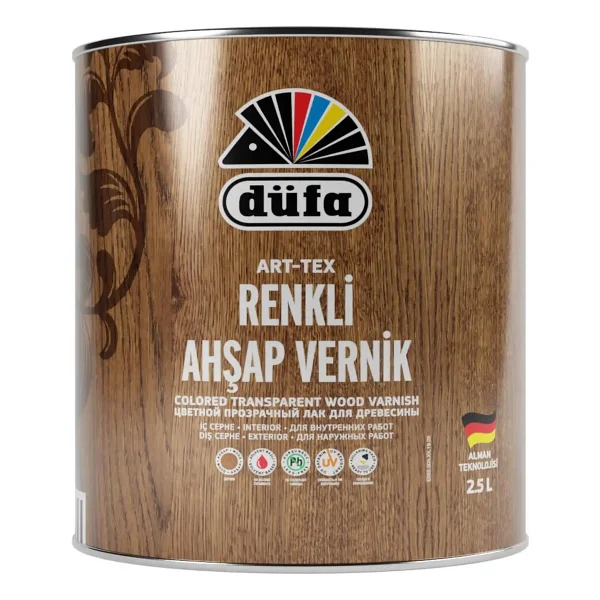 Düfa Art-Tex Renkli Ahşap Verniği 9501 Siyah 2.5 L - 2.5 Lt - Görsel 6