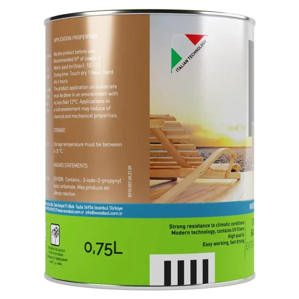 Woodsol Unideck Su Bazlı Ahşap Deck Yağı 0.75 L 1212 Teak - Görsel 3