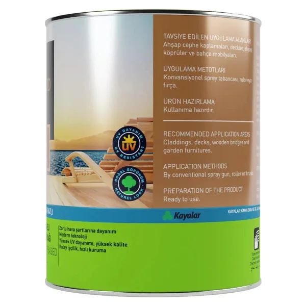 Woodsol Unideck Su Bazlı Ahşap Deck Yağı 0.75 L 1212 Teak - Görsel 4