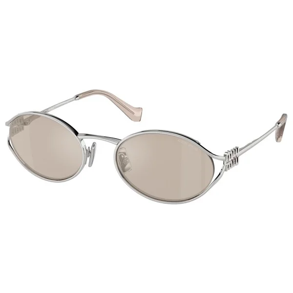 Miu Miu Logo 52ys 1bc10f Silver-Gold Kadın Güneş Gözlüğü - Görsel 8