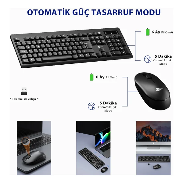 Lenovo Lecoo KW210 Kablosuz Klavye Mouse Seti - Görsel 4
