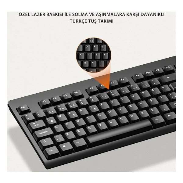 Lenovo Lecoo KW210 Kablosuz Klavye Mouse Seti - Görsel 5