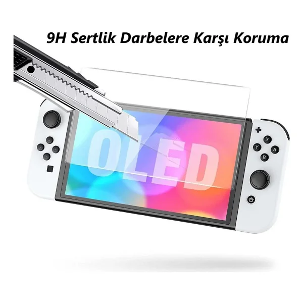 Engo Nintendo Switch OLED 7 Inç Mat Ekran Koruyucu Oyun Konsolu Şeffaf - Görsel 2