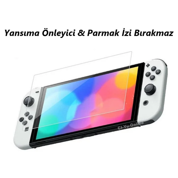 Engo Nintendo Switch OLED 7 Inç Mat Ekran Koruyucu Oyun Konsolu Şeffaf - Görsel 5