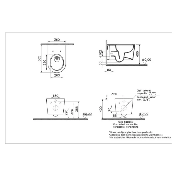 Vitra Nest 7870b403-0090 Quantumflush Asma Klozet - Görsel 2