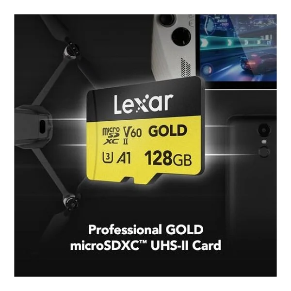 Lexar Professional Gold Series Lmsgold128g Class 10 Uhs-Iı U3 A1 V60 128 GB Micro Sd Kart - Görsel 8