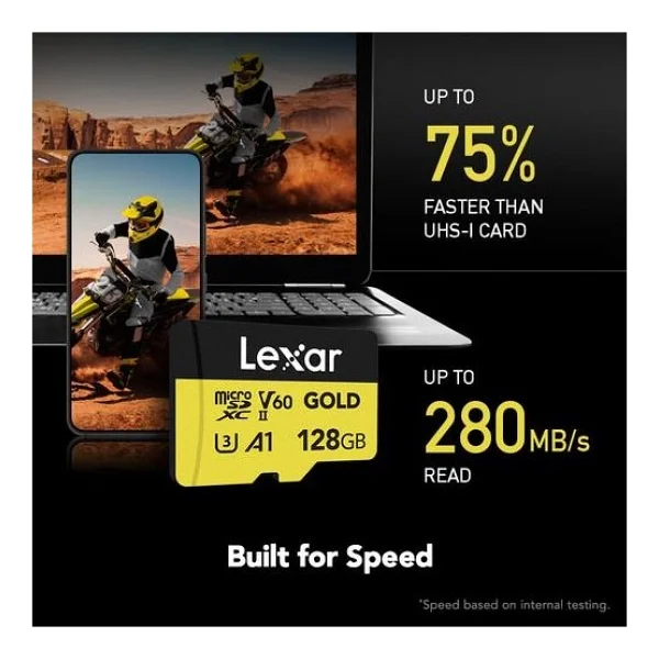 Lexar Professional Gold Series Lmsgold128g Class 10 Uhs-Iı U3 A1 V60 128 GB Micro Sd Kart - Görsel 9