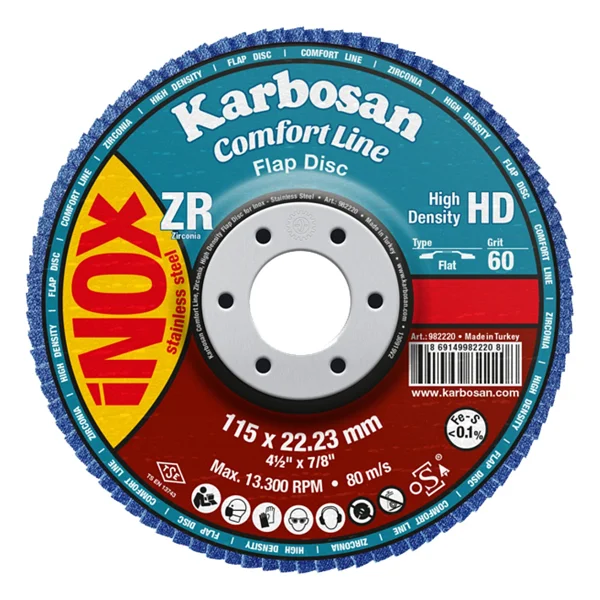Karbosan Comfortline Flap Disk Zr Zxr11 HD 125 Mm 60 Kum Düz-Karbosan 982460 - Görsel 2