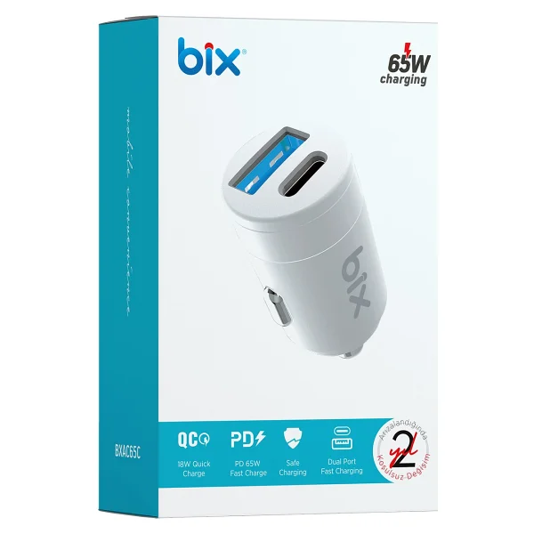 Bix Bxac65c 65 W Beyaz Hızlı Araç Şarj Aleti - Görsel 7
