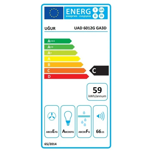 Uğur Uad 6012g Ga3d Gri Duvar Tipi Davlumbaz - Görsel 4