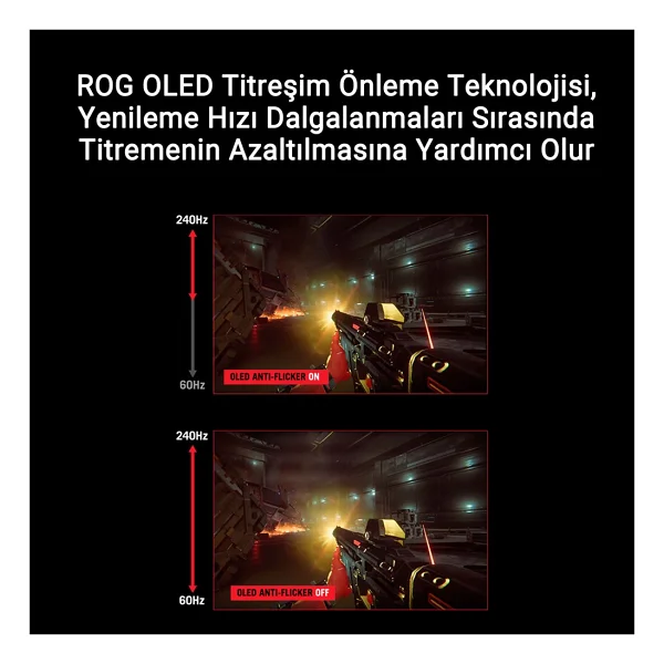 Asus Rog Swift Pg27aqdm 27" 0.03 Ms 2k Pivot 240 Hz OLED Oyuncu Monitörü - Görsel 5