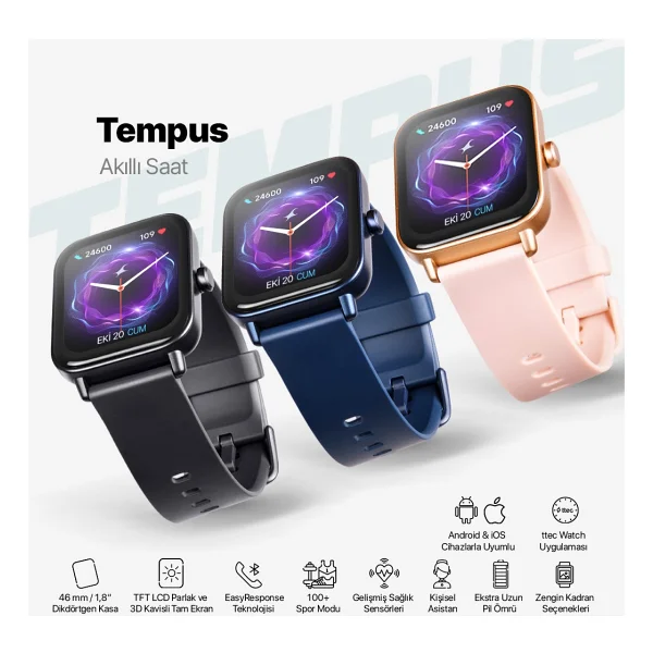 Ttec Tempus 46mm Lacivert Akıllı Saat - Görsel 2