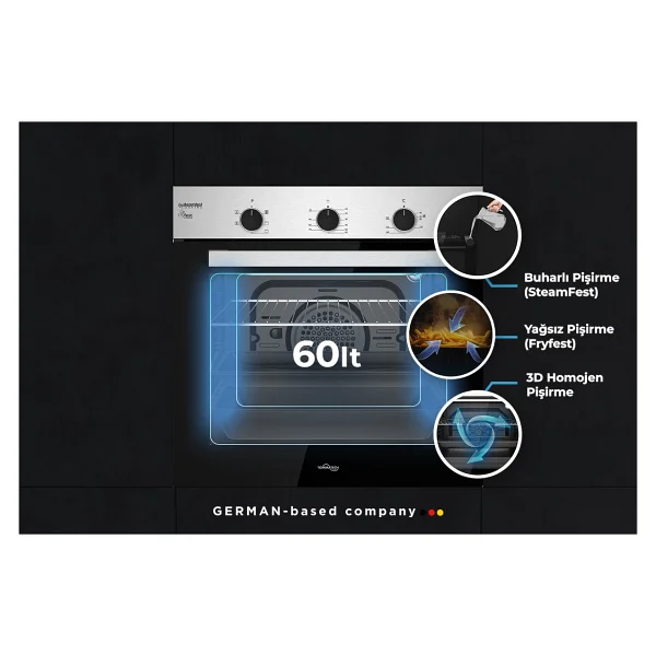 Tommatech Taf6006ısm Inox Ankastre Fırın - Görsel 2