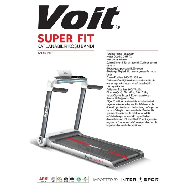 Voit Super Fit Katlanabilir Koşu Bandı - Görsel 5