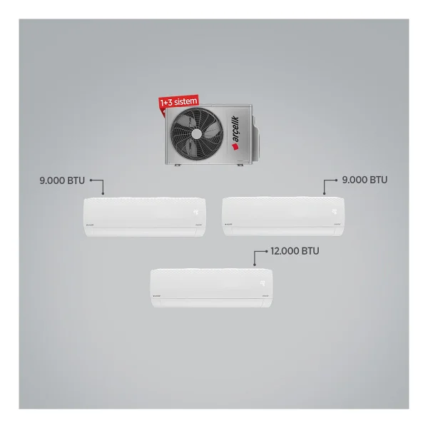 Multi Sistem Zm18103-9912 9+9+12 18000 Btu 3+1 Inverter Duvar Tipi Klima - Görsel 5