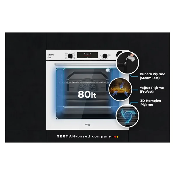 Tommatech Taf6004wsp Beyaz Ankastre Fırın - Görsel 2