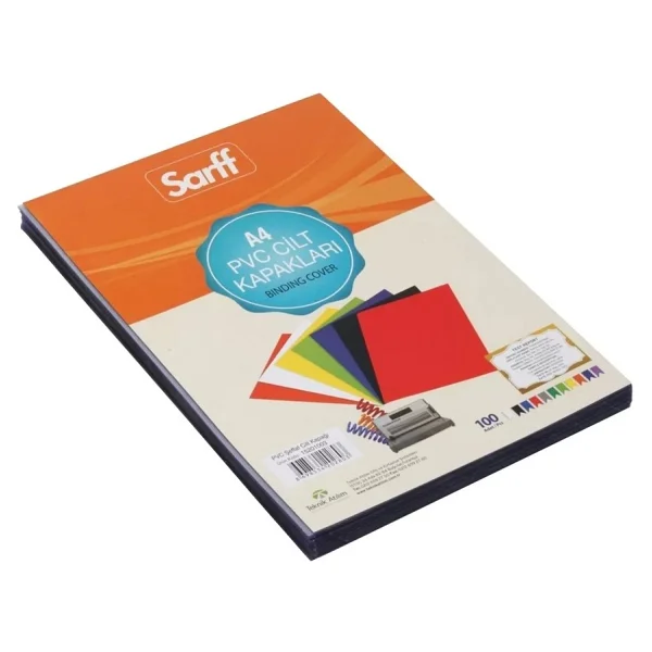 Sarff A4 Şeffaf Sarı Pvc Cilt Kapakları - 100adet - Görsel 2