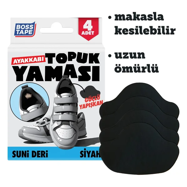 Boss Tape Ayakkabı Topuk Yaması Kendinden Yapışkanlı Ayakkabı Tamir Bandı Siyah - Görsel 3