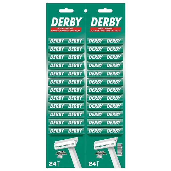 Derby Tek Bıçaklı Kullan At Jilet Paslanmaz Çelik 48 Adet Profesyonel Tıraş Deneyimi - Görsel 3