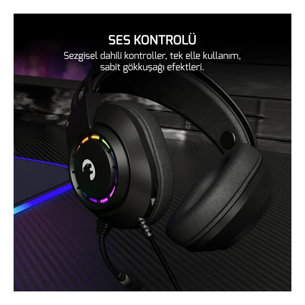Gamepower Voldon 7.1 USB Kablolu Kulak Üstü Oyuncu Kulaklığı - Görsel 7