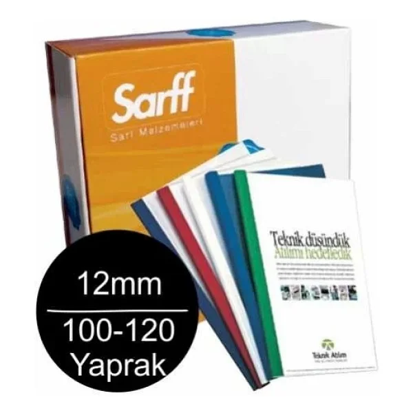 Sarff 12mm Isısal Cilt Kapağı 100-120 Yaprak Kapasiteli (100 Lü Paket) - Görsel 2