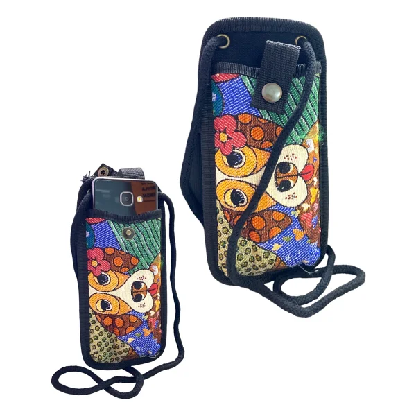 Aytan Dokuma Telefon Çantası - Askılı 10 X 21 Cm - Çok Renkli - Görsel 3