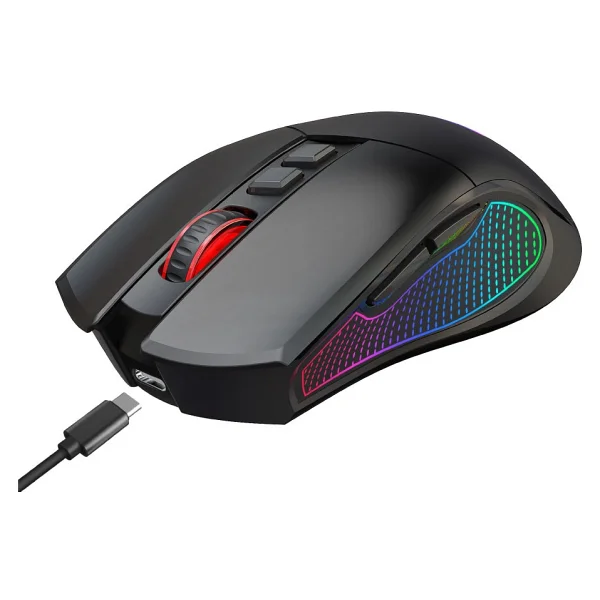 Claws Crossfire Air V1 Siyah RGB Makrolu Şarjlı Optik Kablolu/Kablosuz Oyuncu Mouse - Görsel 2