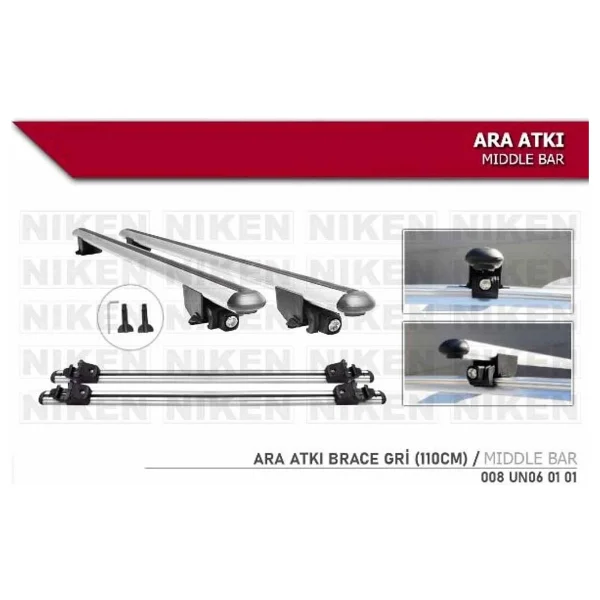 Araç Üstü Ara Atkı Tavan Barı Bagaj Brace Gri 110 Cm - Görsel 2