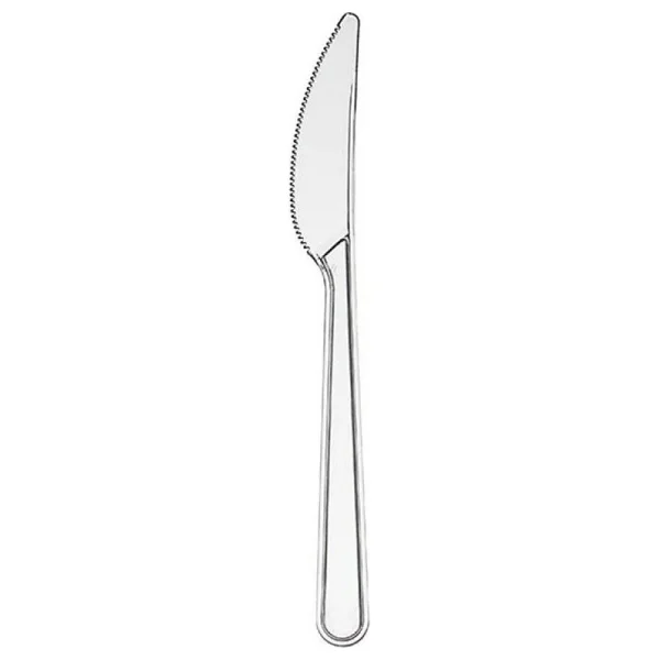 Poppy Plastik Lüks Tek Kullanımlık Bıçak - 18 Cm. - Şeffaf - 50 Adetlik 10 Paket - Görsel 2