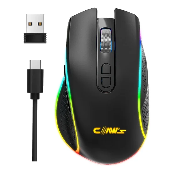 Claws Nova Air V1 RGB Makrolu Şarjlı Optik Kablolu/Kablosuz Oyuncu Mouse - Görsel 4