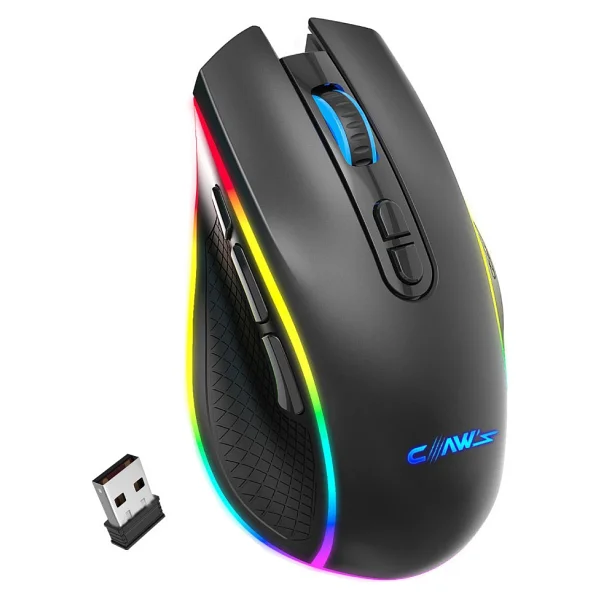 Claws Nova Air V1 RGB Makrolu Şarjlı Optik Kablolu/Kablosuz Oyuncu Mouse - Görsel 2