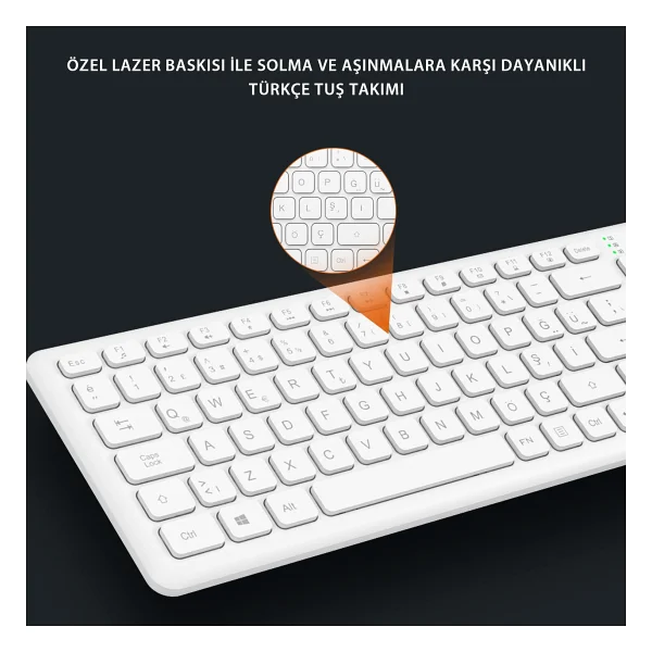 Lenovo Lecoo Kw204 Beyaz Kablosuz Klavye Mouse Seti - Görsel 5