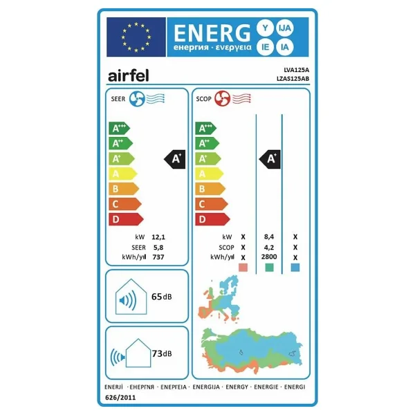 Airfel Lva125a 42000 Btu Inverter Salon Tipi Klima - Görsel 5