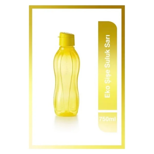 Tupperware Eco Şişe Sarı Pratik Kapak 750 Ml Suluk - Görsel 3