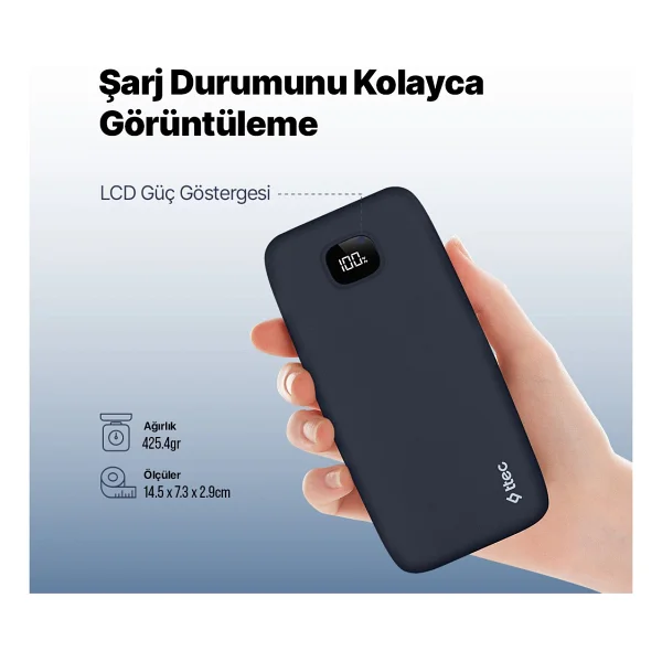Ttec Chargeup Lcd 2bb211 20000 mAh Hızlı Şarj Powerbank - Görsel 4