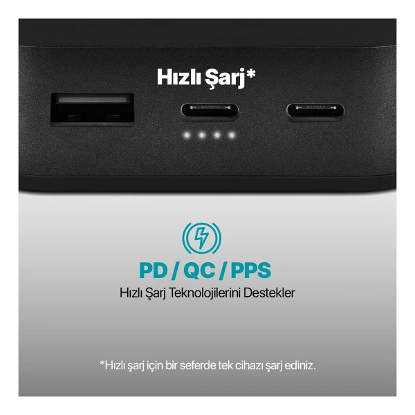 Ttec ChargeUp Pro 2BB212S Siyah 20000 mAh Hızlı Şarj Powerbank - Görsel 7
