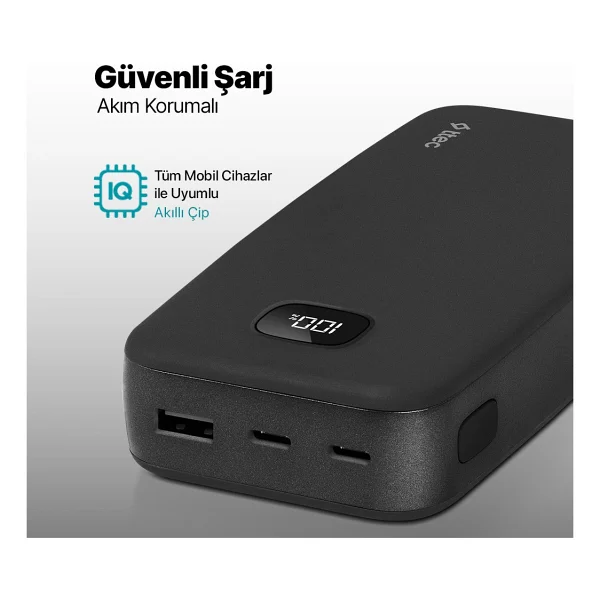 Ttec Chargeup Lcd 2bb211s Siyah 20000 mAh Hızlı Şarj Powerbank - Görsel 5