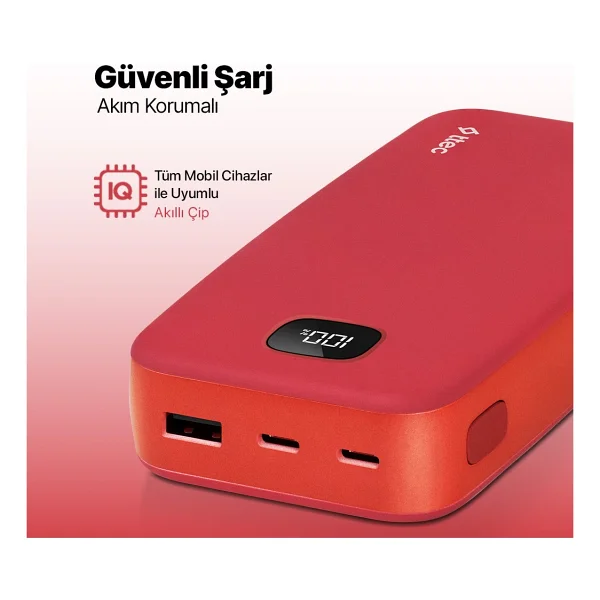 Ttec Chargeup Lcd 2bb211gk Gül Kurusu 20000 mAh Hızlı Şarj Powerbank - Görsel 4