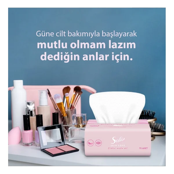 Sofia Skin Love Pudra Kokulu Mendil 100'lü 3 Paket - Görsel 4