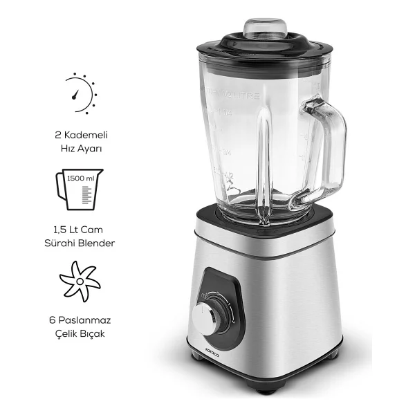 Karaca Inox Quick Mix 9855 1200 W Smoothie Blender - Görsel 3
