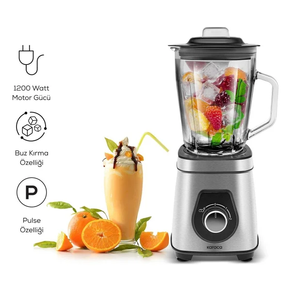 Karaca Inox Quick Mix 9855 1200 W Smoothie Blender - Görsel 2