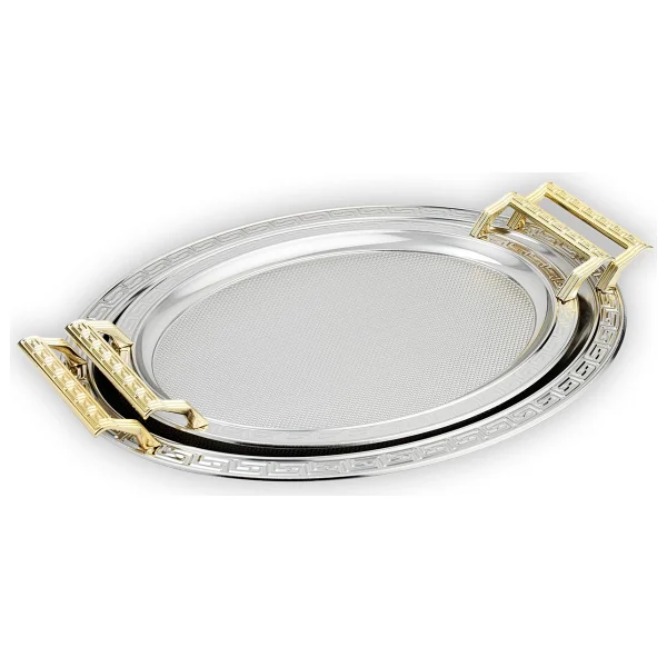 Schafer Ela Platin02 2'li Oval Çay Tepsisi - Görsel 2