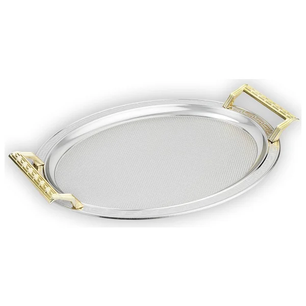Schafer Ela Platin02 2'li Oval Çay Tepsisi - Görsel 4