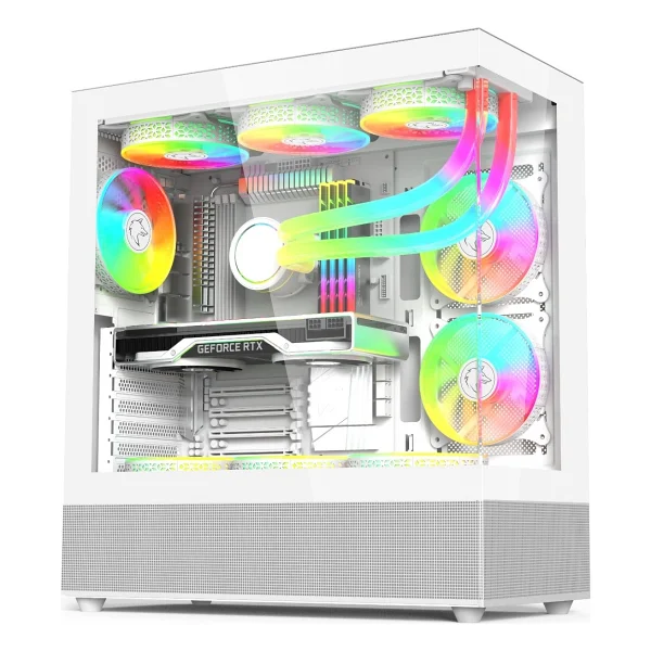 Gametech Phantom 6 X 120 Mm RGB Fanlı Oyuncu Bilgisayar Kasası Beyaz - Görsel 5