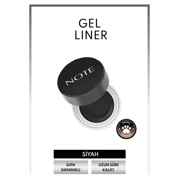 Note Mat Bitişli Waterproof Siyah Jel Eyeliner - Görsel 2