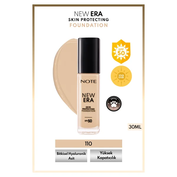 Note New Era Skin Protecting Hyaluronik Asitli Spf 50 110 Soft Ivory 30 Ml Likit Fondöten - Görsel 6